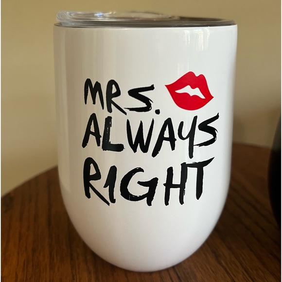 Set of 2 Couple’s Metal Wine Glasses - Picture 3 of 7